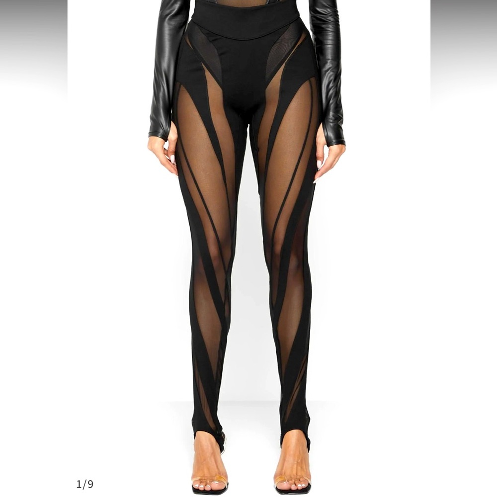 COPY - Mesh Panel Leggings in Black